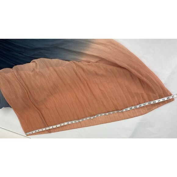 Cynthia Rowley Sheer Ombre Brush Skirt Gypsy Boho Blue Burnt Orange - Size Small - Picture 12 of 12
